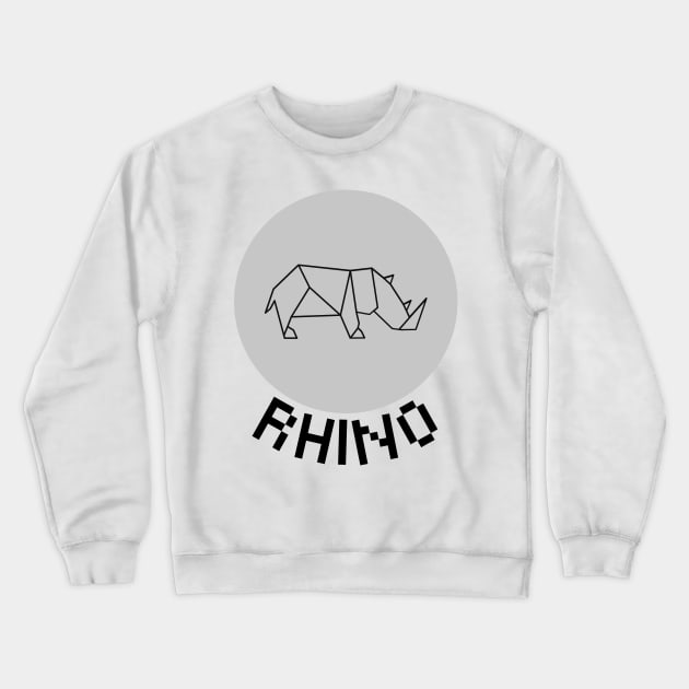 Rhino Crewneck Sweatshirt by Thepurplepig